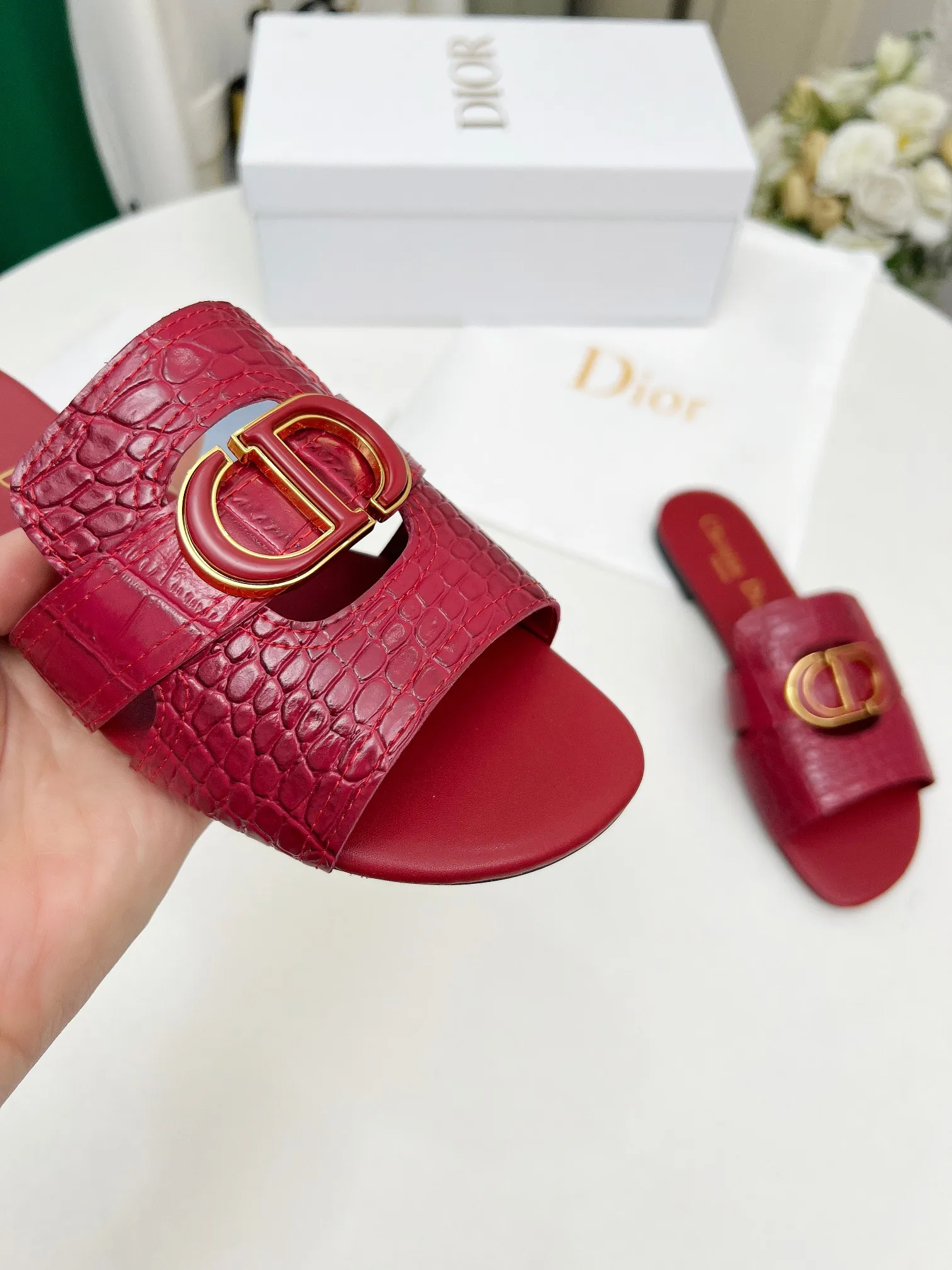 👟👟Ex-factory price 360👟👟 Genuine leather base +30 Dior spring and summer new model 6 colors optional code size 35-42